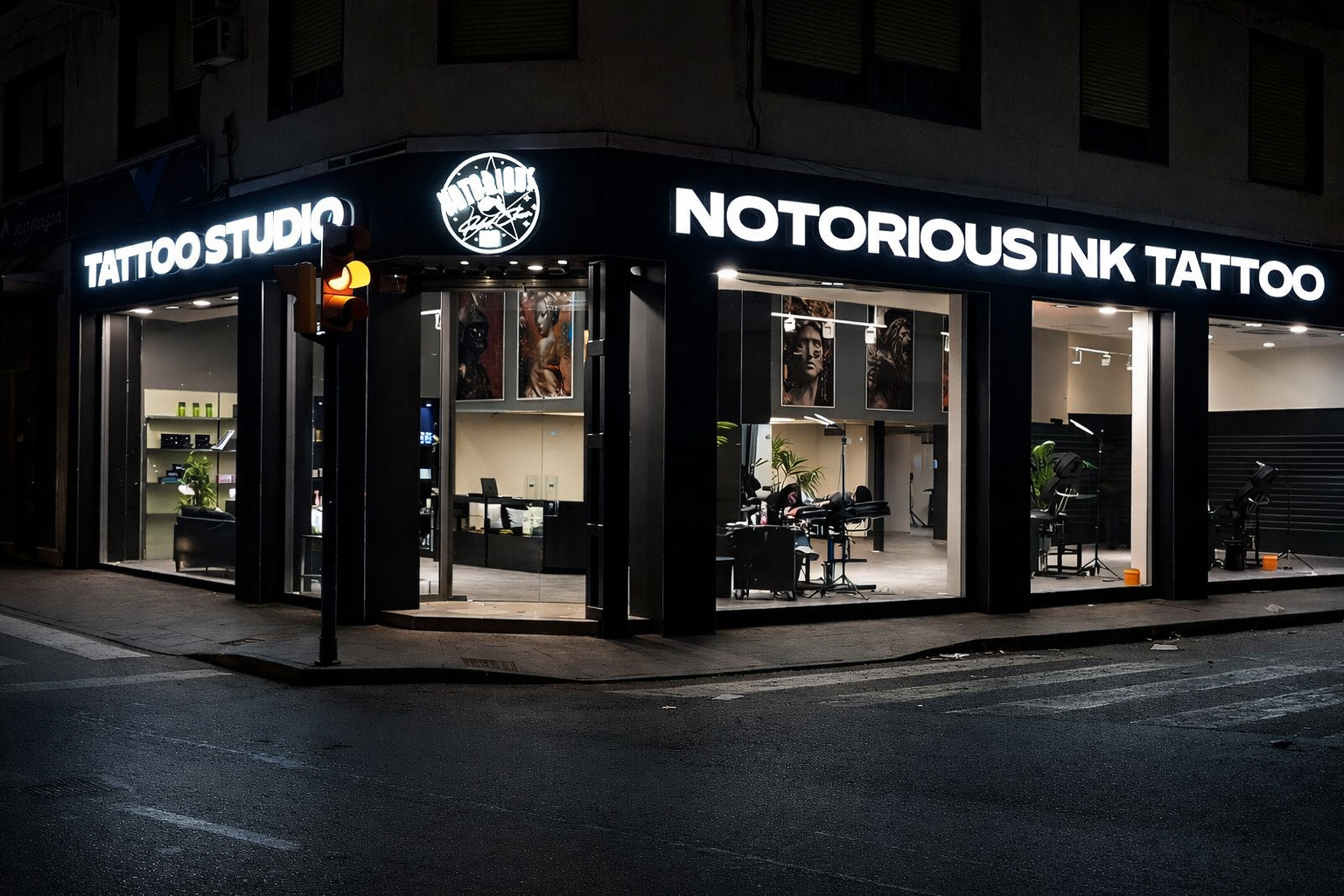 Notorious Ink studio front in Orihuela, Spain