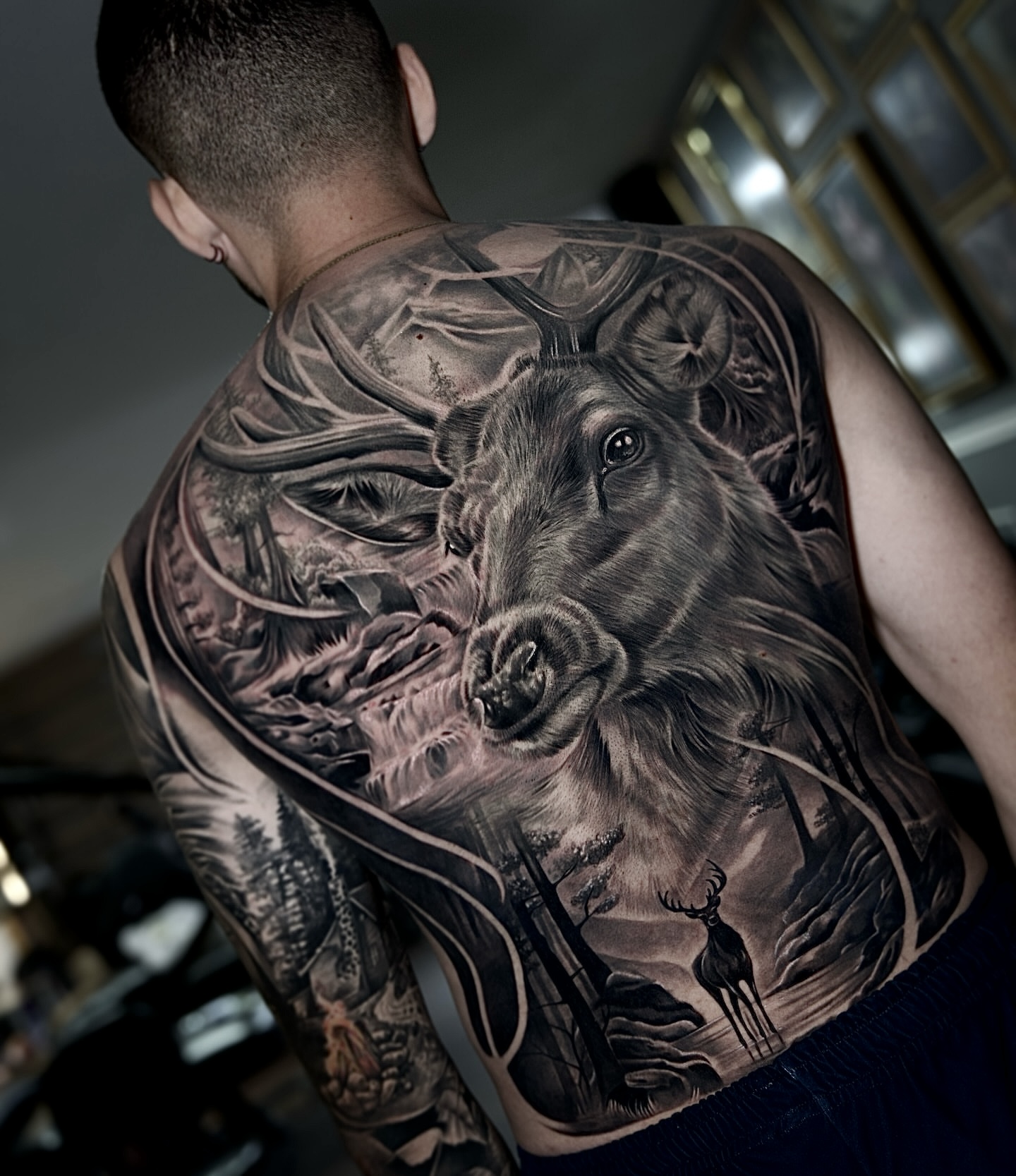 Hyper realism backpiece tattoo